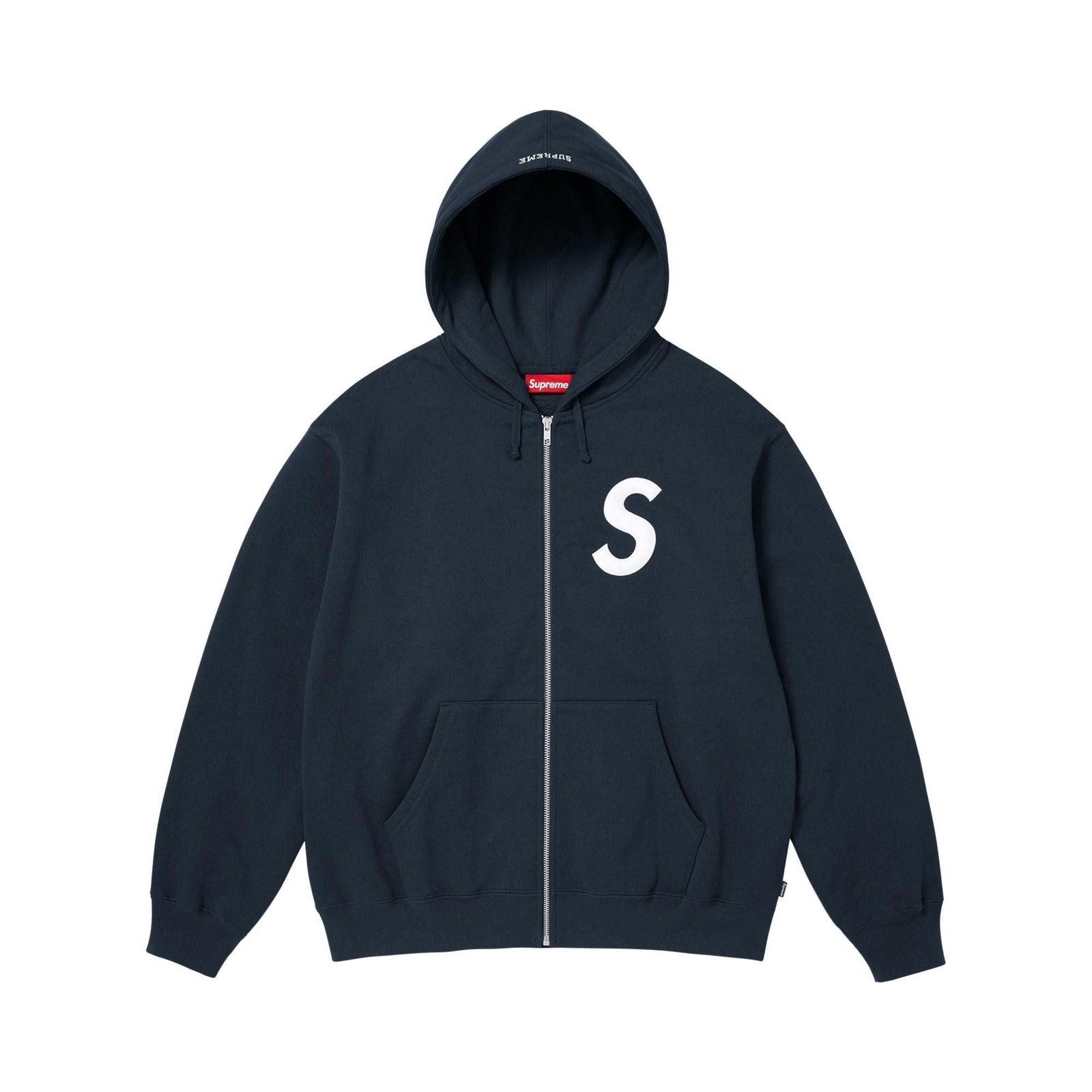 Supreme S Logo Zip Up Hooded Sweatshirt (FW25) Navy - Im Your Wardrobe