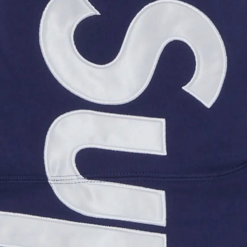 Supreme Satin Appliqué Hooded Sweatshirt (FW23) 'Washed Navy' - Im Your Wardrobe