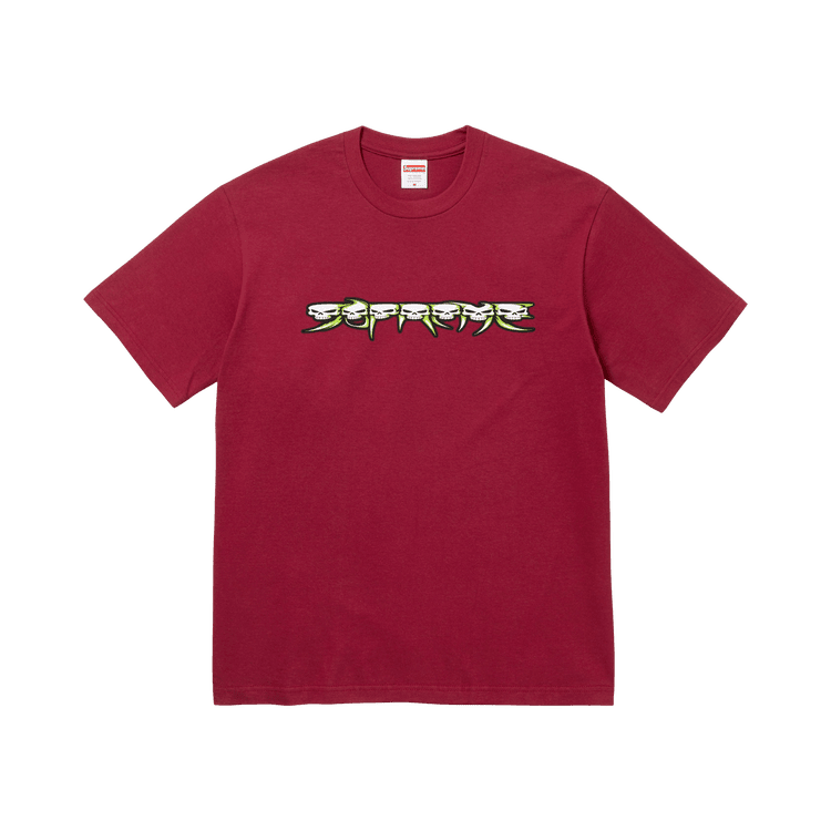 Supreme Skulls Spellout Tee Cardinal - Im Your Wardrobe