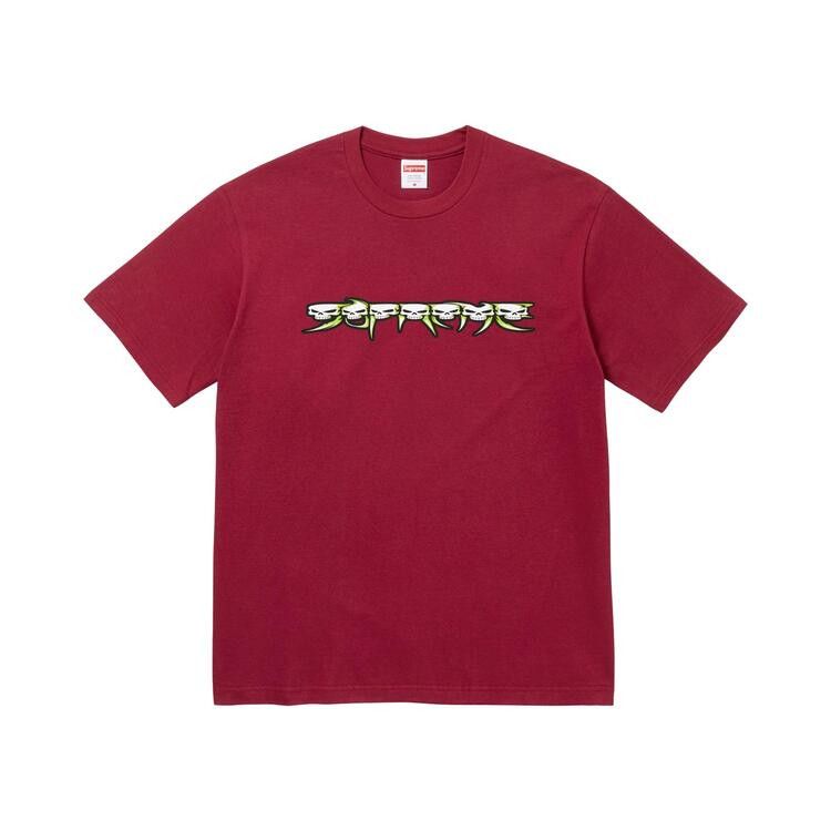 Supreme Skulls Spellout Tee Cardinal - Im Your Wardrobe