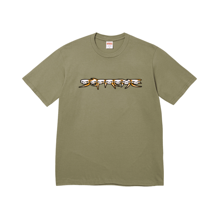 Supreme Skulls Spellout Tee Light Olive - Im Your Wardrobe