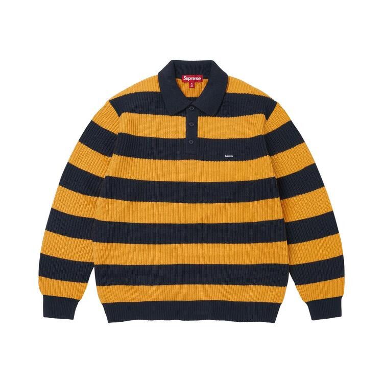 Supreme Small Box Sweater Polo (FW26) Navy Stripe - Im Your Wardrobe