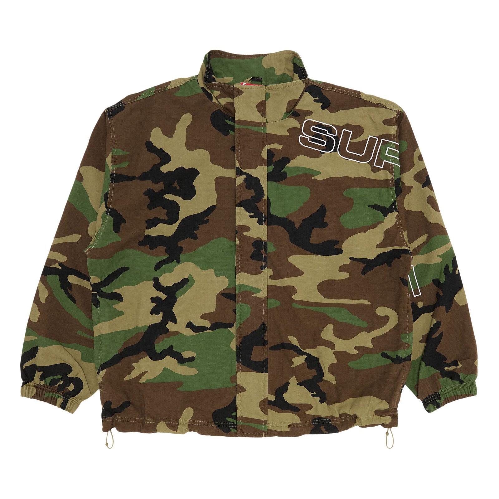 Supreme Spellout Embroidered Ripstop Track Jacket Woodland Camo - Im Your Wardrobe