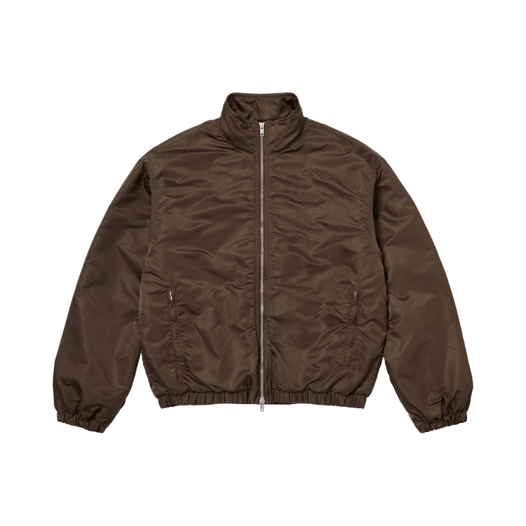 Supreme Stand Collar Lined Nylon Jacket Brown - Im Your Wardrobe