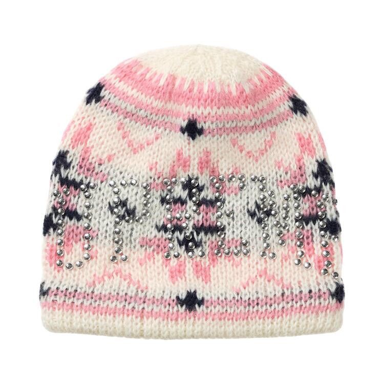 Supreme Studded Fair Isle Beanie (FW26) Cream - Im Your Wardrobe