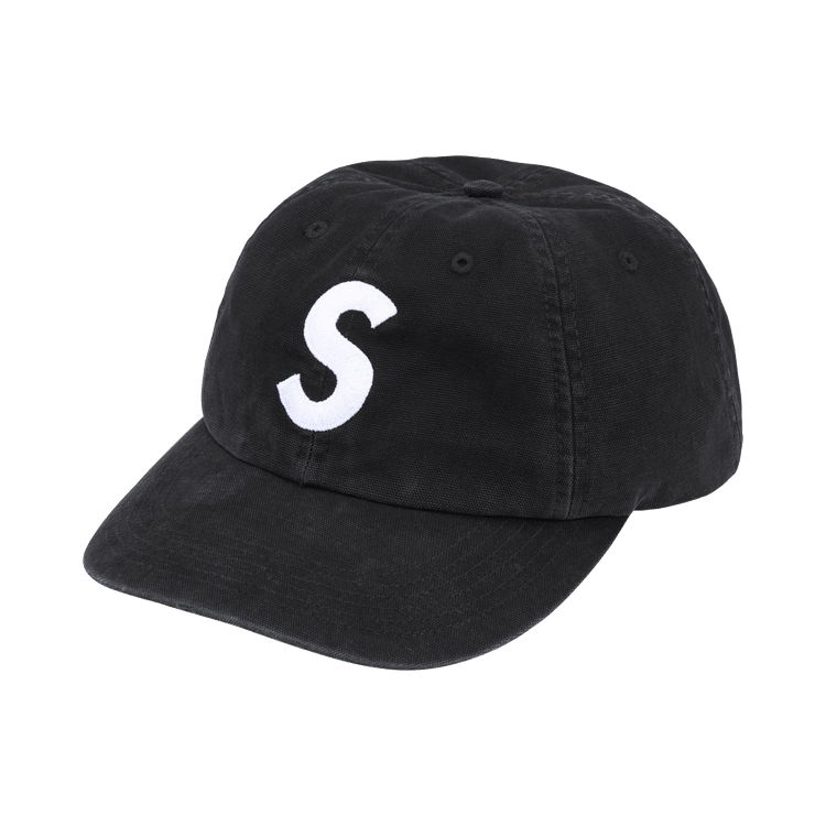 Supreme Washed Canvas S Logo 6-Panel Black - Im Your Wardrobe