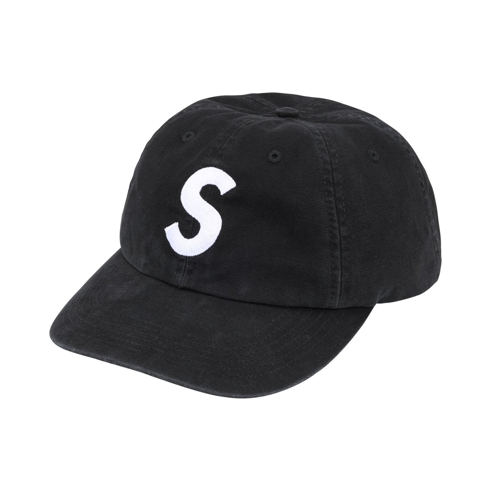 Supreme Washed Canvas S Logo 6-Panel Black - Im Your Wardrobe
