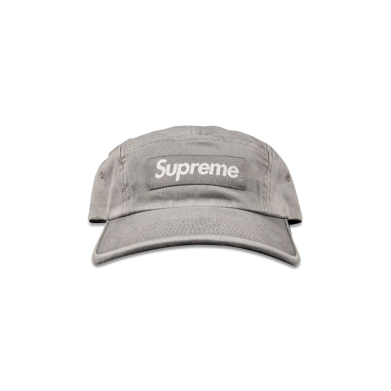 Supreme Washed Chino Twill Camp Cap (SS26) Grey - Im Your Wardrobe