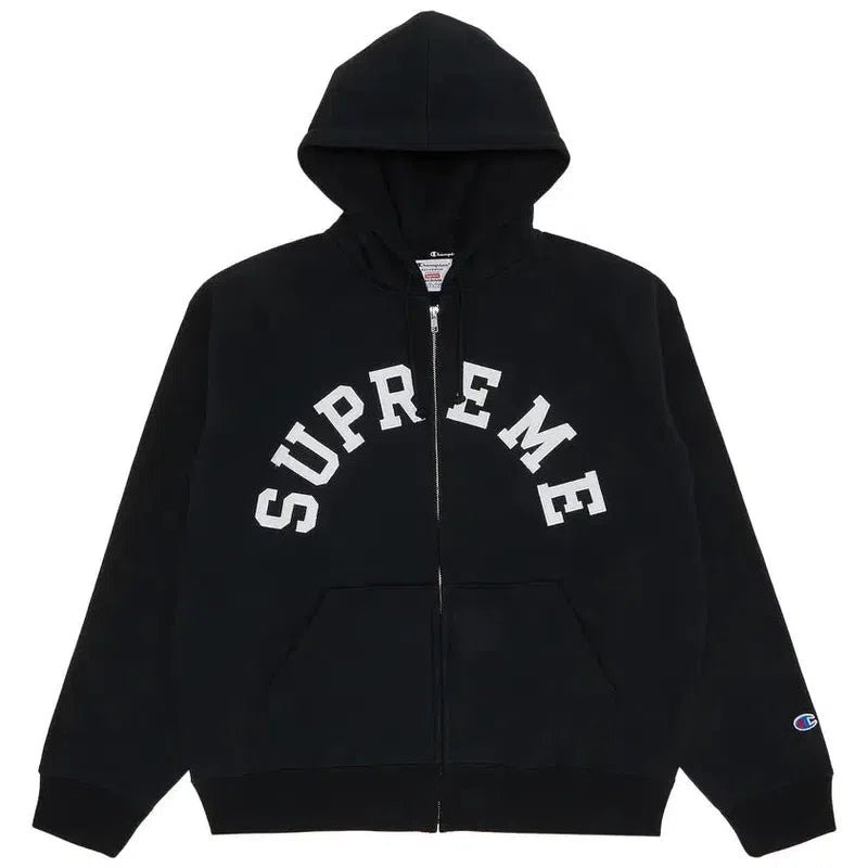 Supreme x Champion Zip Up Hooded Sweatshirt (SS24) Black - Im Your Wardrobe