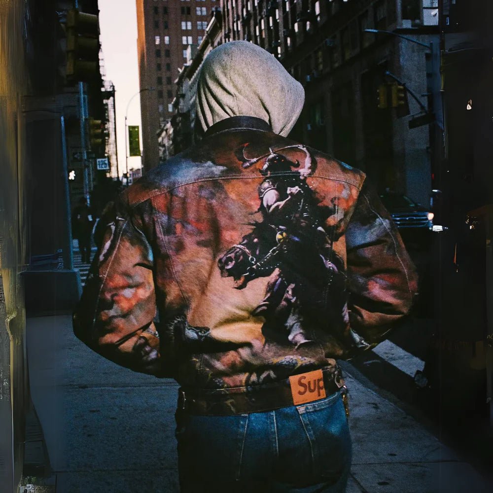 Supreme x Frank Frazetta Faux Shearling Lined Trucker Jacket (FW24) - Im Your Wardrobe