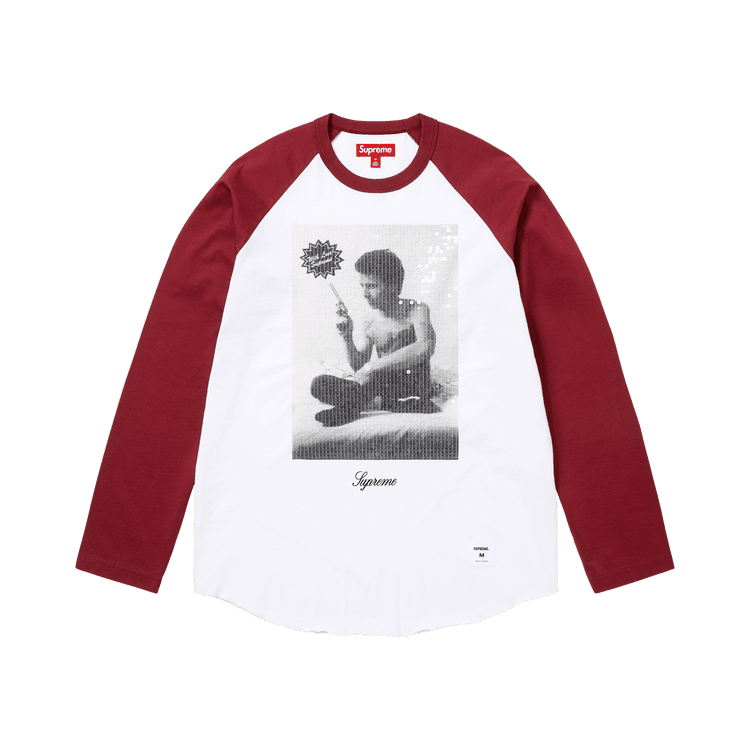 Supreme x Larry Clark Sequin Raglan Long-Sleeve Top Burgundy - Im Your Wardrobe