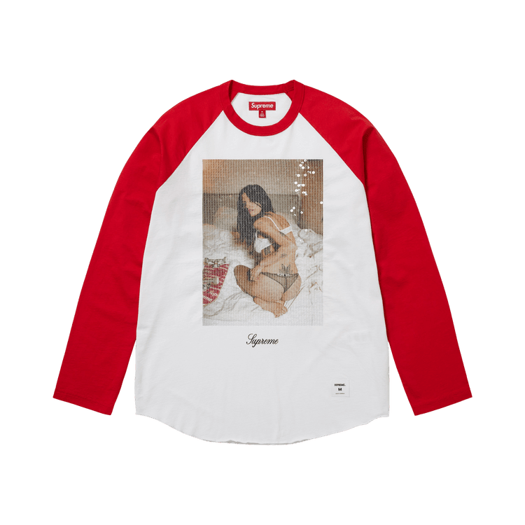 Supreme x Larry Clark Sequin Raglan Long-Sleeve Top Red - Im Your Wardrobe
