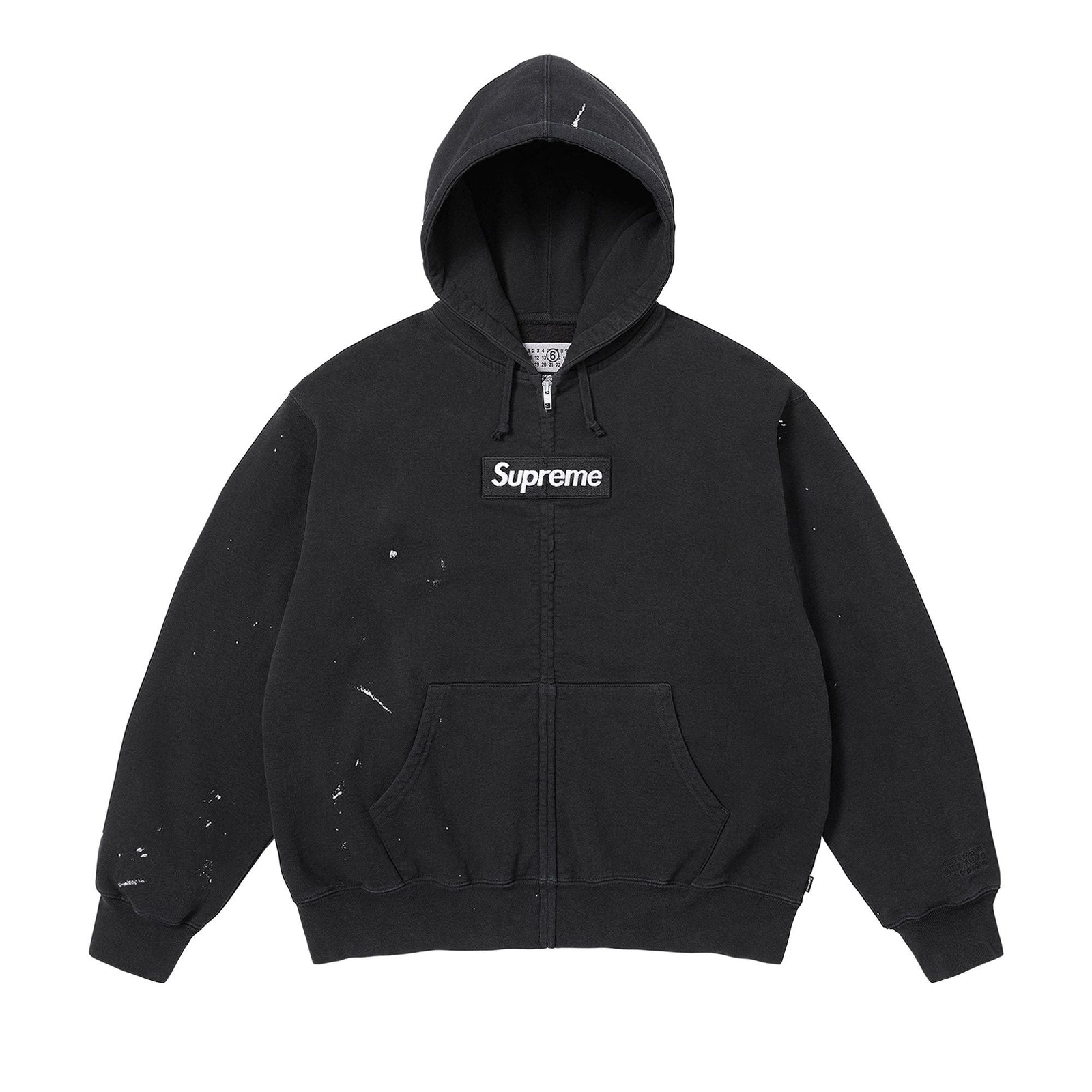 Supreme x MM6 Maison Margiela Box Logo Zip Up Hooded Sweatshirt Black - Im Your Wardrobe