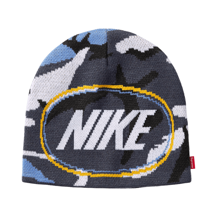 Supreme x Nike Oval Beanie (FW26) Blue Camo - Im Your Wardrobe