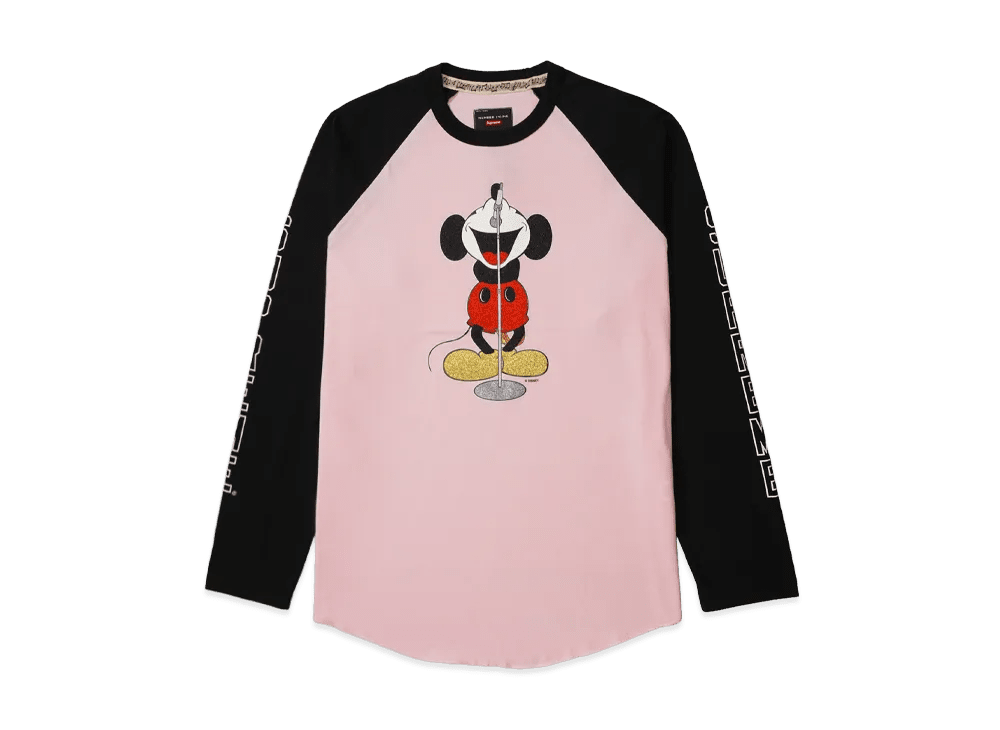Supreme x Number (N)ine x Mickey Mouse Raglan L/S Top Pink - Im Your Wardrobe