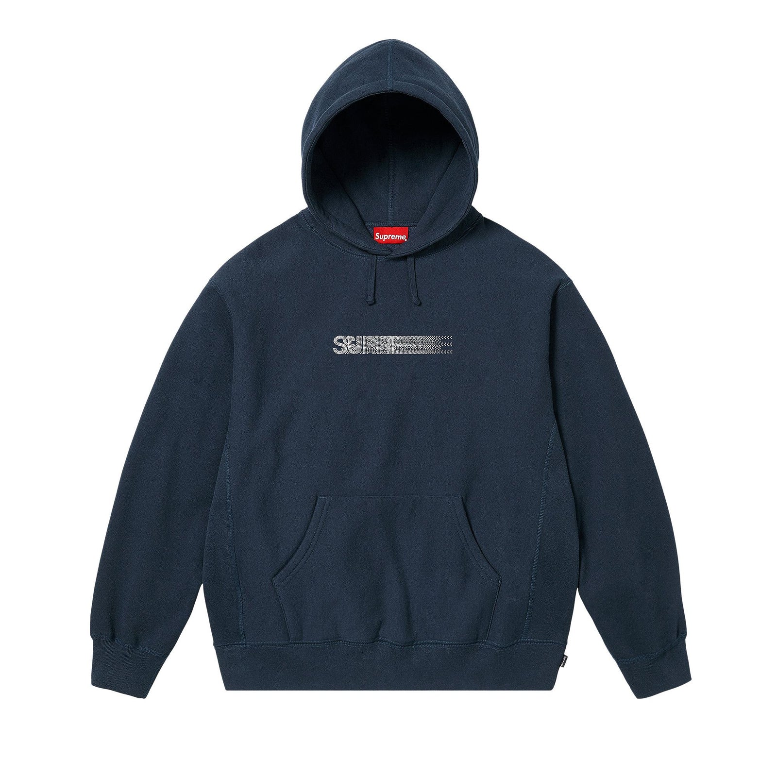 Supreme x Swarovski Motion Logo Hooded Sweatshirt Navy - Im Your Wardrobe