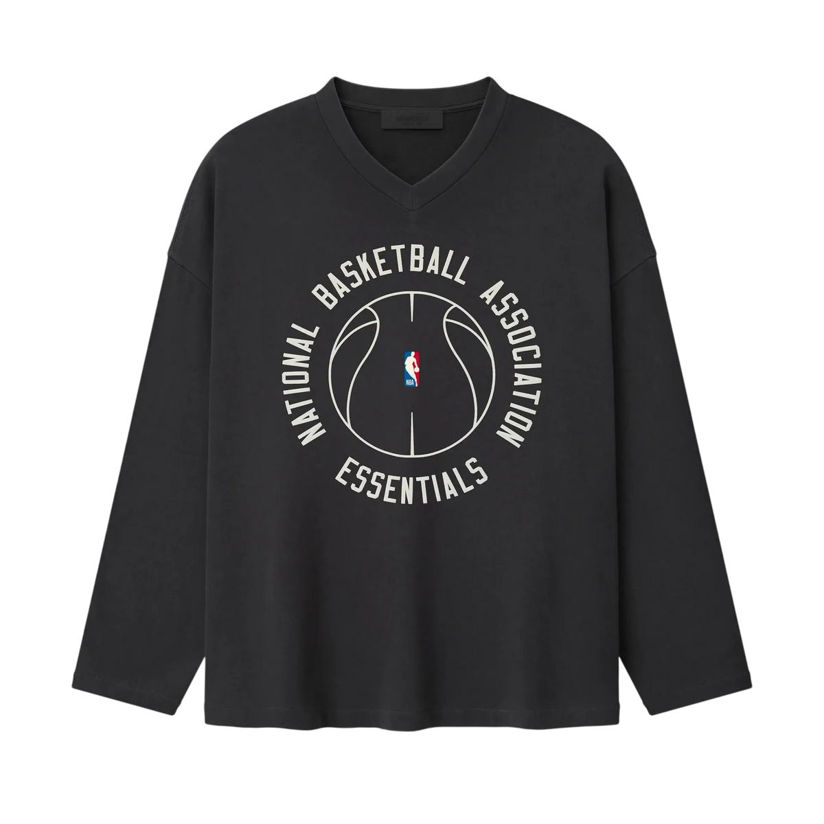 Fear Of God Essentials NBA X Barkley Hendricks Long Sleeve V-Neck Tee Faded Black