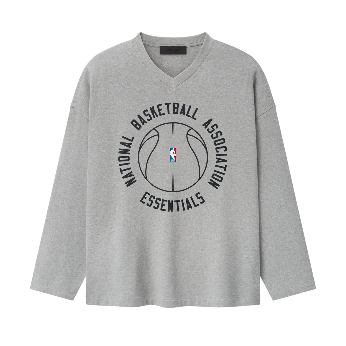 Fear Of God Essentials NBA X Barkley Hendricks Long Sleeve V-Neck Tee Concrete Heather