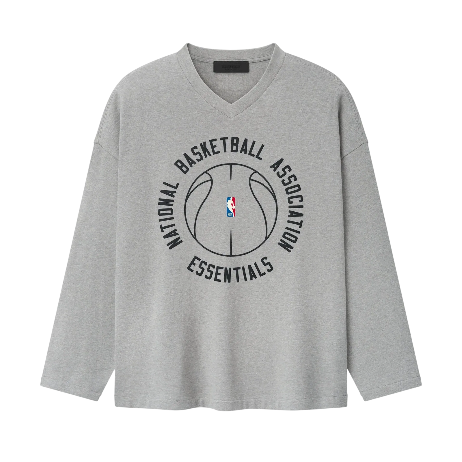 Fear Of God Essentials NBA X Barkley Hendricks Long Sleeve V-Neck Tee Concrete Heather