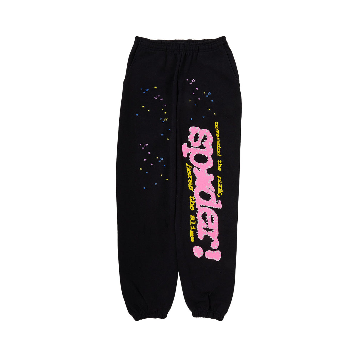 Sp5der Pink V2 Sweatpant Black front