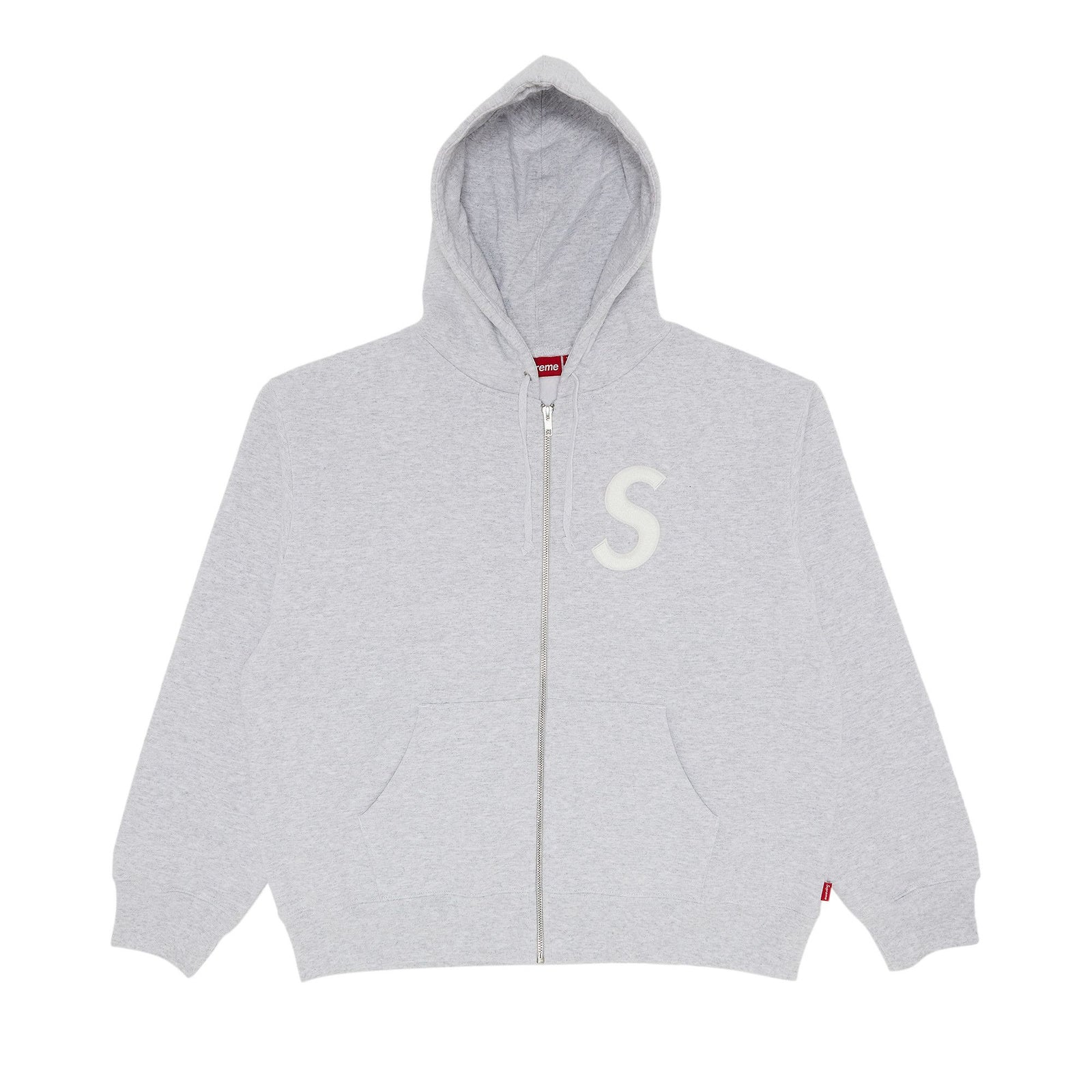 Supreme S Logo Zip Up Hooded Sweatshirt (FW24) Ash Grey - Im Your Wardrobe