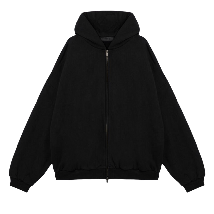 Fear of God Essentials Heavy Fleece Full Zip Hoodie Black (FW24)