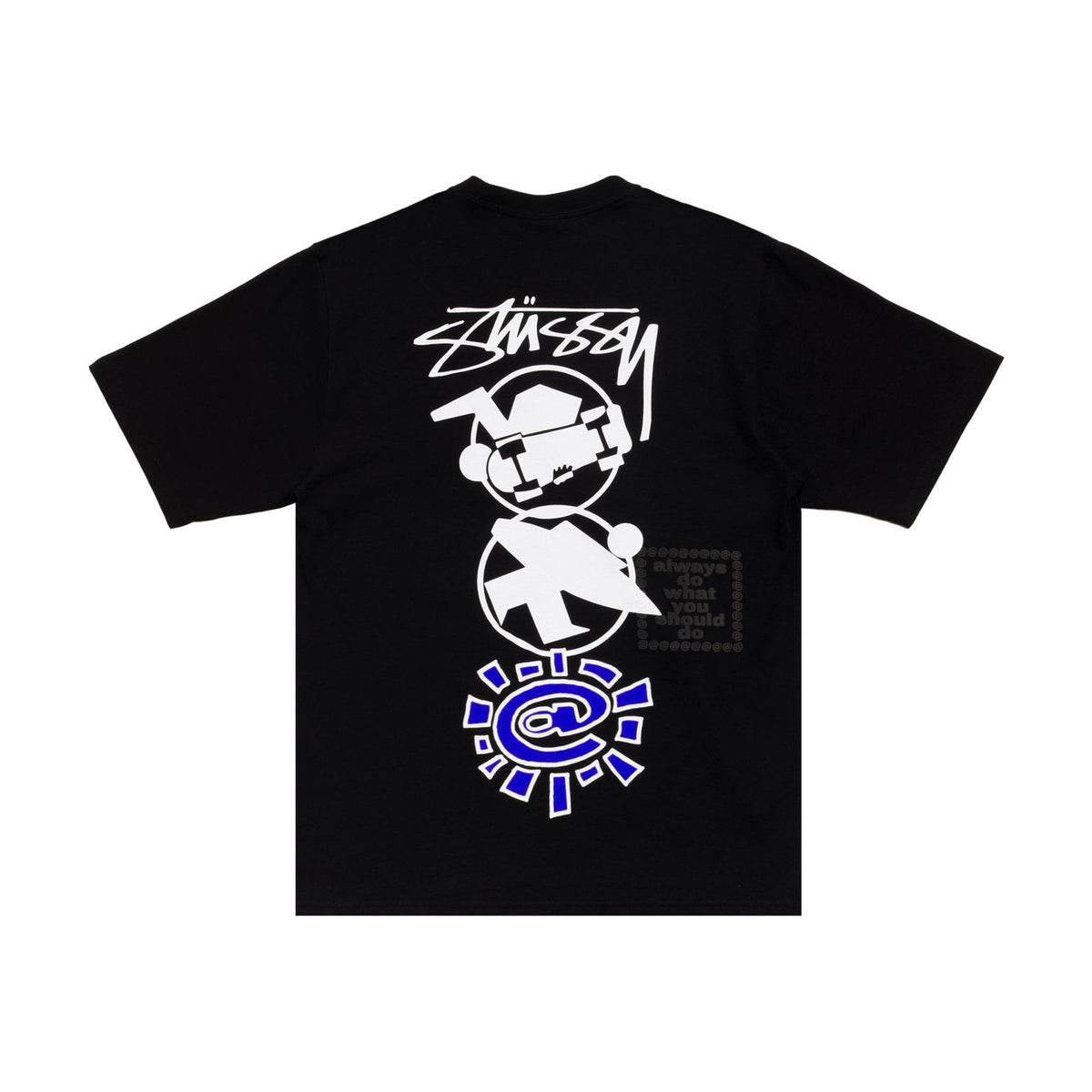 Stussy x Always Do What You Should Do Stack Tee Black back