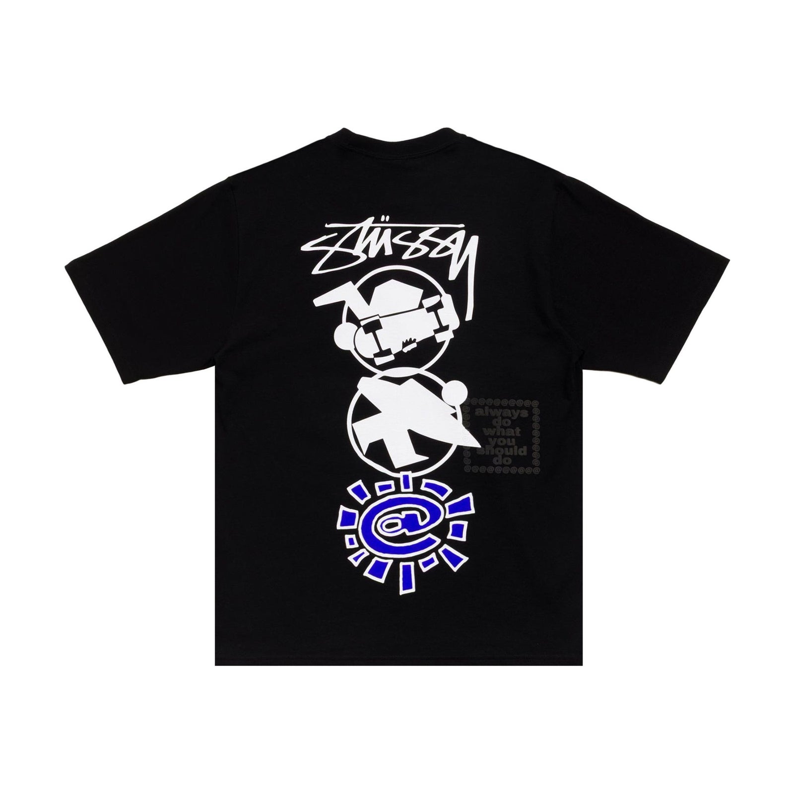 Stussy x Always Do What You Should Do Stack Tee Black front