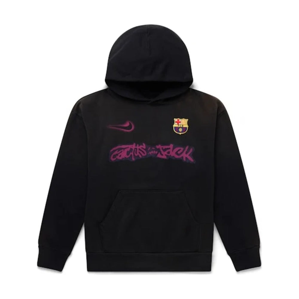Travis Scott x Nike x FC Barcelona Spray Logo Hoodie Black front
