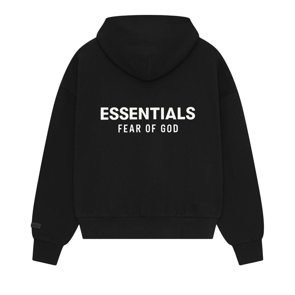 Fear of God Essentials Classic Fit Fleece Hoodie Jet Black (SS25)