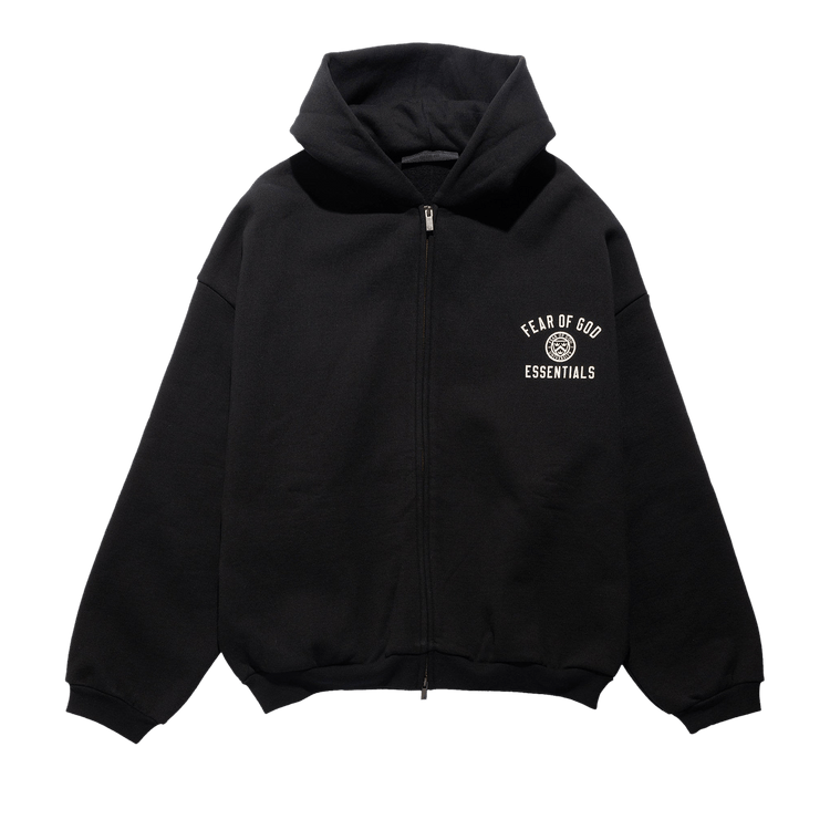 Fear of God Essentials Heavy Fleece Full Zip Hoodie Black (SS25)