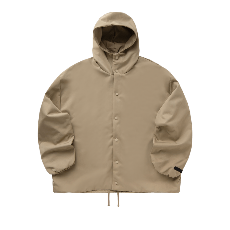 Fear of God Essentials Textured Nylon Hooded Coaches Jacket Beige (FW24)