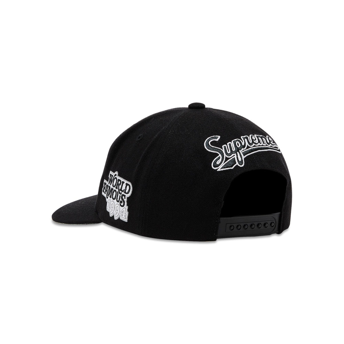 Supreme World Famous S Logo 6-Panel (SS26) Black