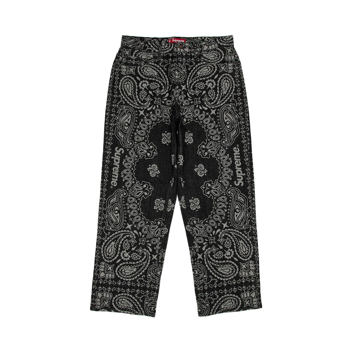 Supreme Bandana Jacquard Baggy Jean Black