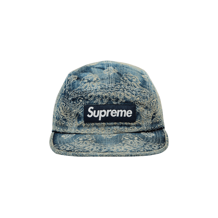 Supreme Bandana Jacquard Denim Camp Cap Blue (SS25)