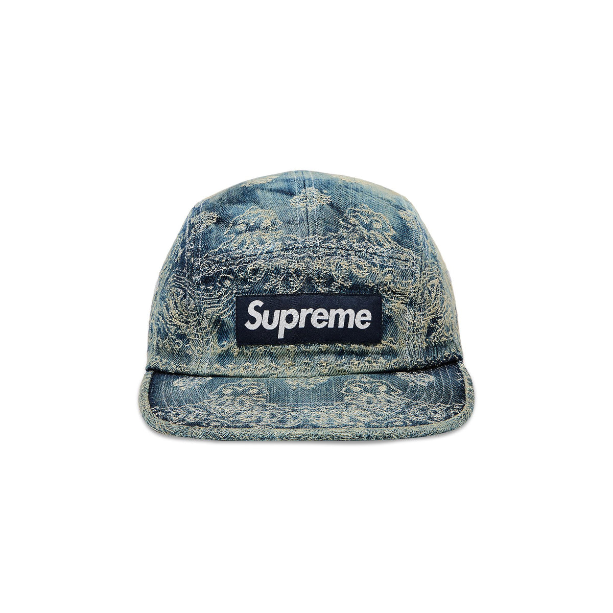 Supreme Bandana Jacquard Denim Camp Cap Blue (SS25)