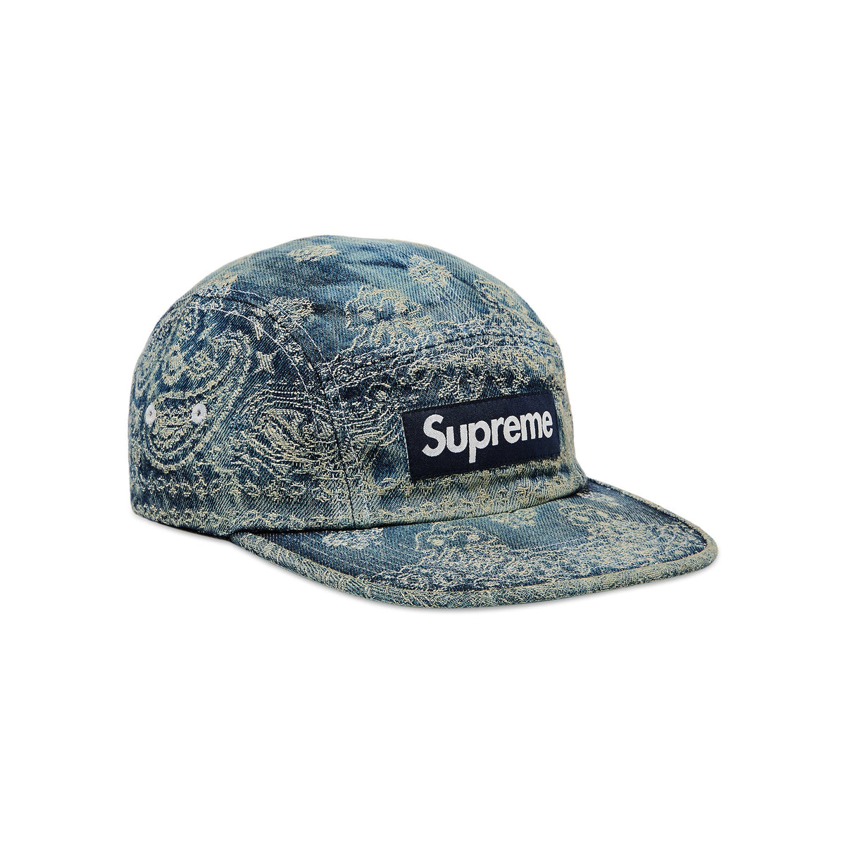 Supreme Bandana Jacquard Denim Camp Cap Blue (SS25)