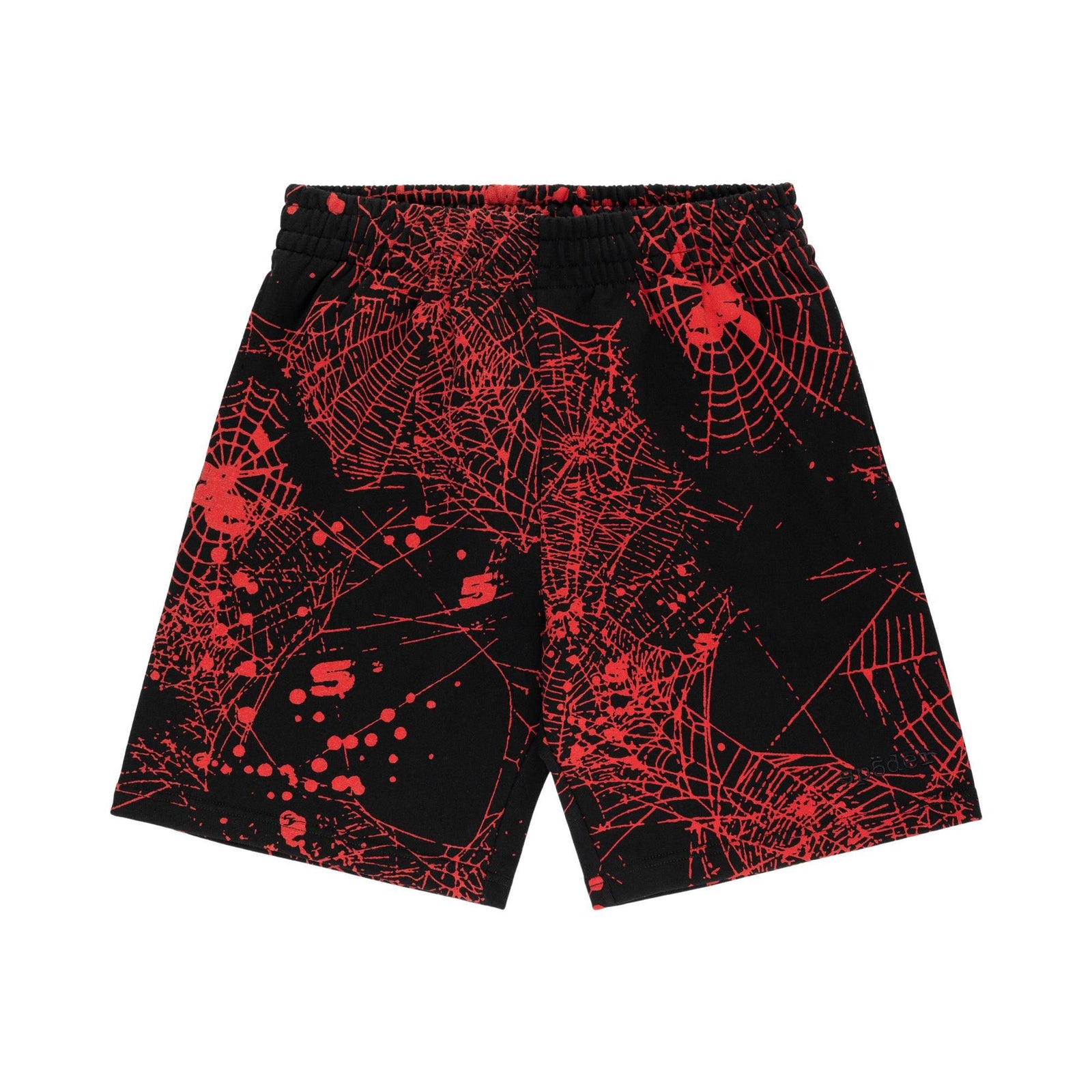Sp5der AOP Web V2 Sweatshort Black front