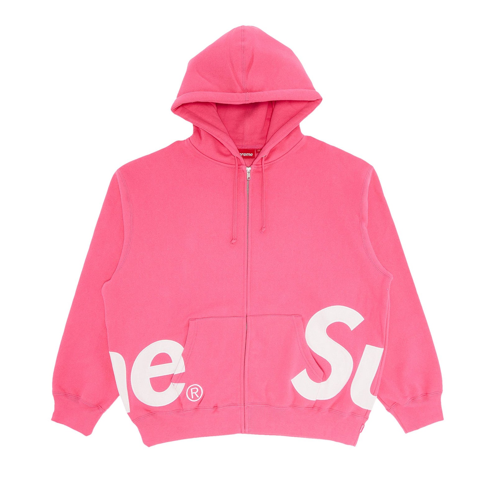 Supreme Big Logo Zip Up Hooded Sweatshirt Magenta - Im Your Wardrobe