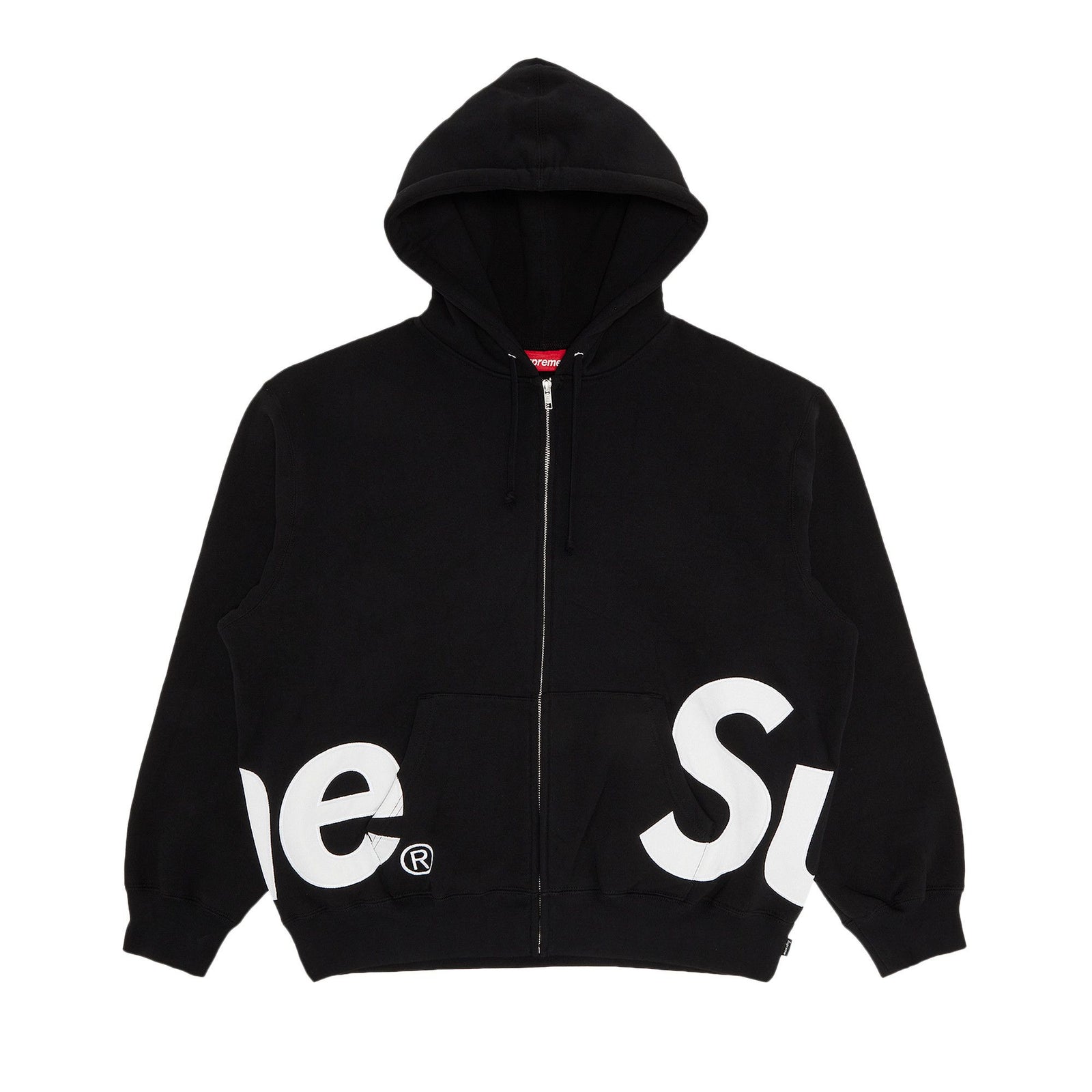 Supreme Big Logo Zip Up Hooded Sweatshirt Black - Im Your Wardrobe