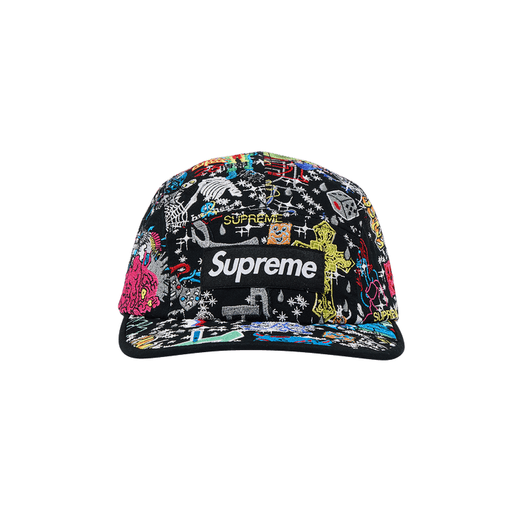 Supreme AOI Embroidered Camp Cap Black