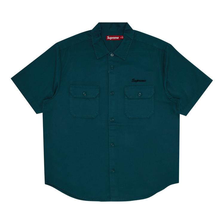 Supreme Rhinestone Pin Up S/S Work Shirt Work Green