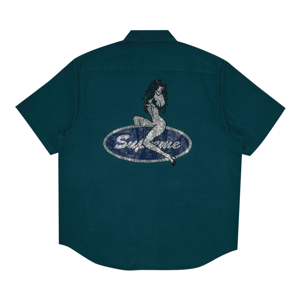 Supreme Rhinestone Pin Up S/S Work Shirt Work Green