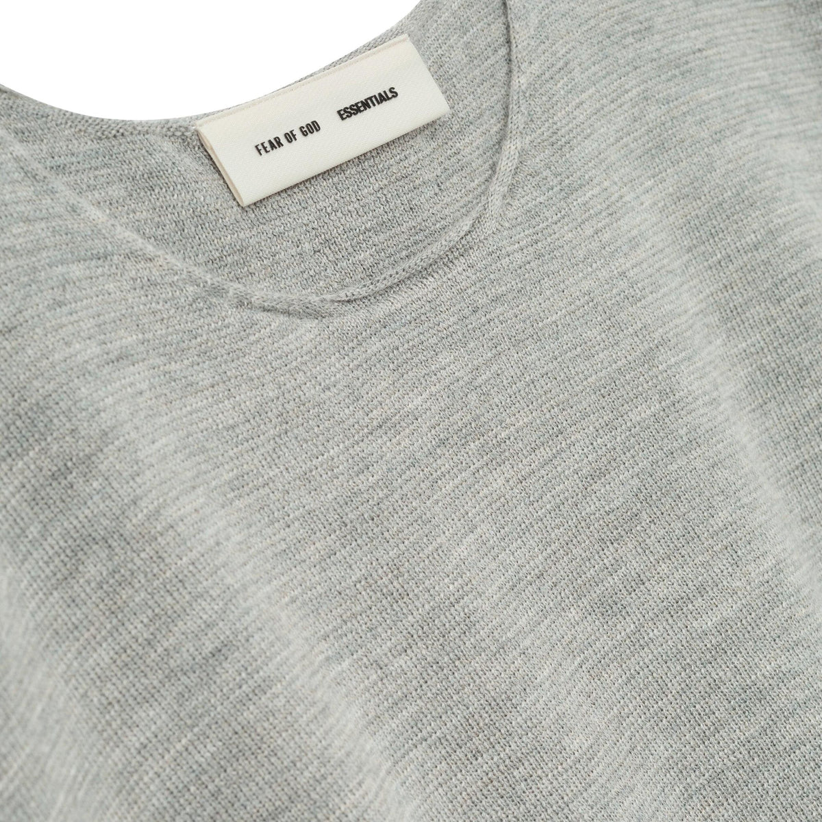 Fear of God Essentials Merino Long Sleeve Crewneck Sweater Concrete Heather (FW25)