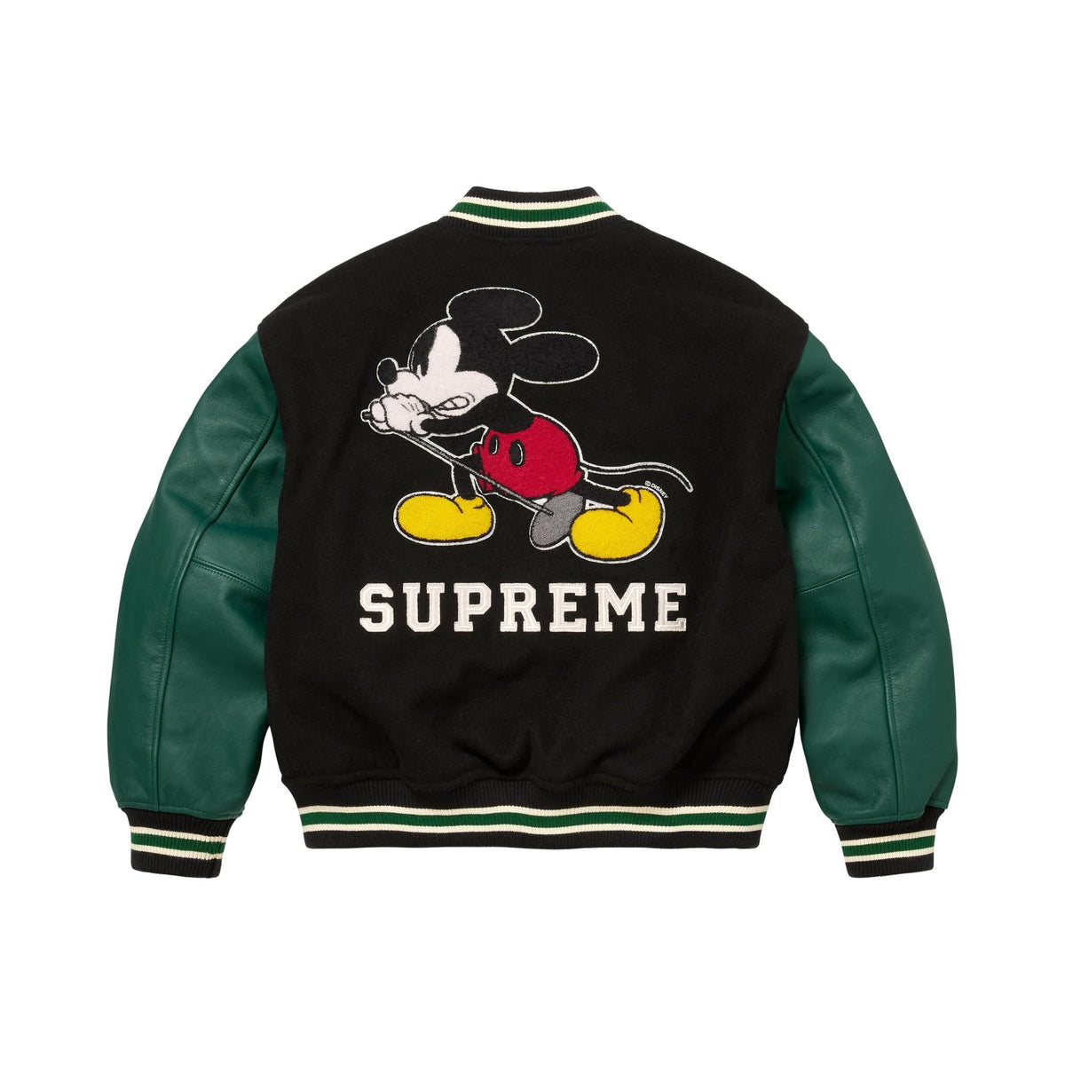 Supreme x Number (N)ine x Mickey Mouse Varsity Jacket Black