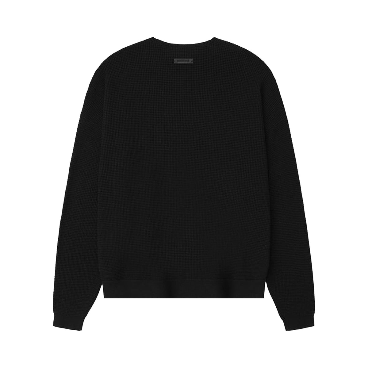Fear of God Essentials Waffle Crewneck 90s Sweater Vintage Black (FW25)