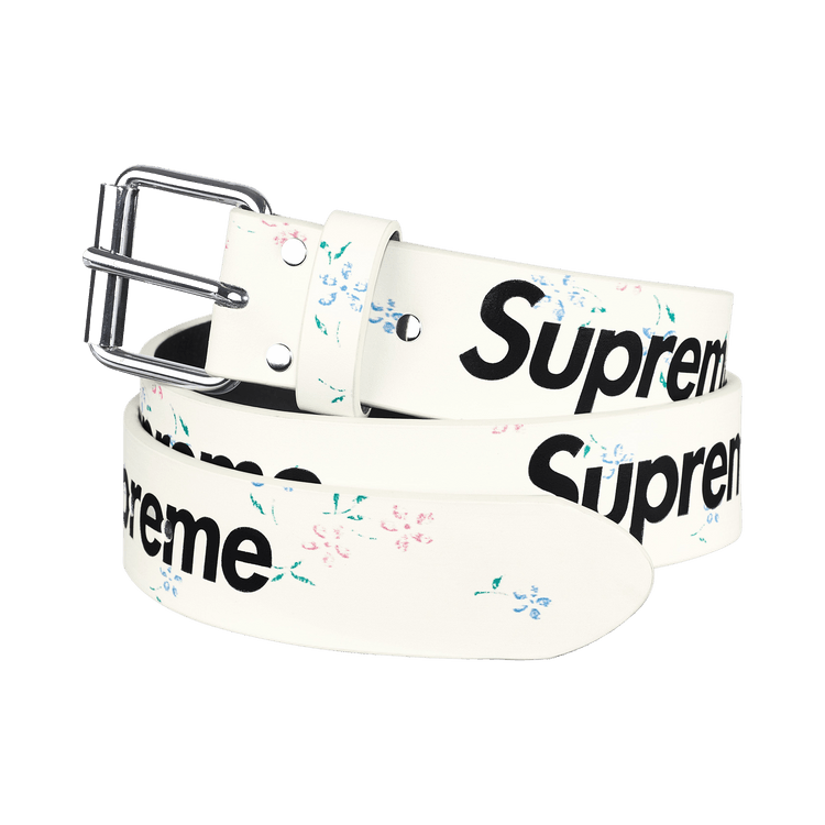 Supreme Repeat Leather Belt (FW25) Floral