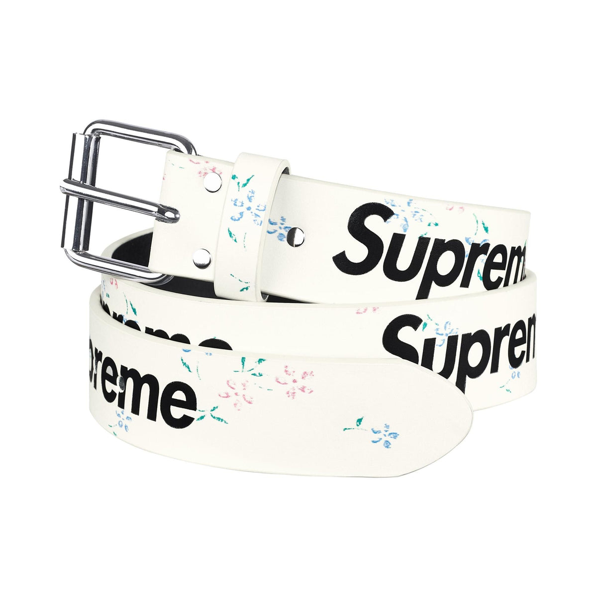 Supreme Repeat Leather Belt (FW25) Floral