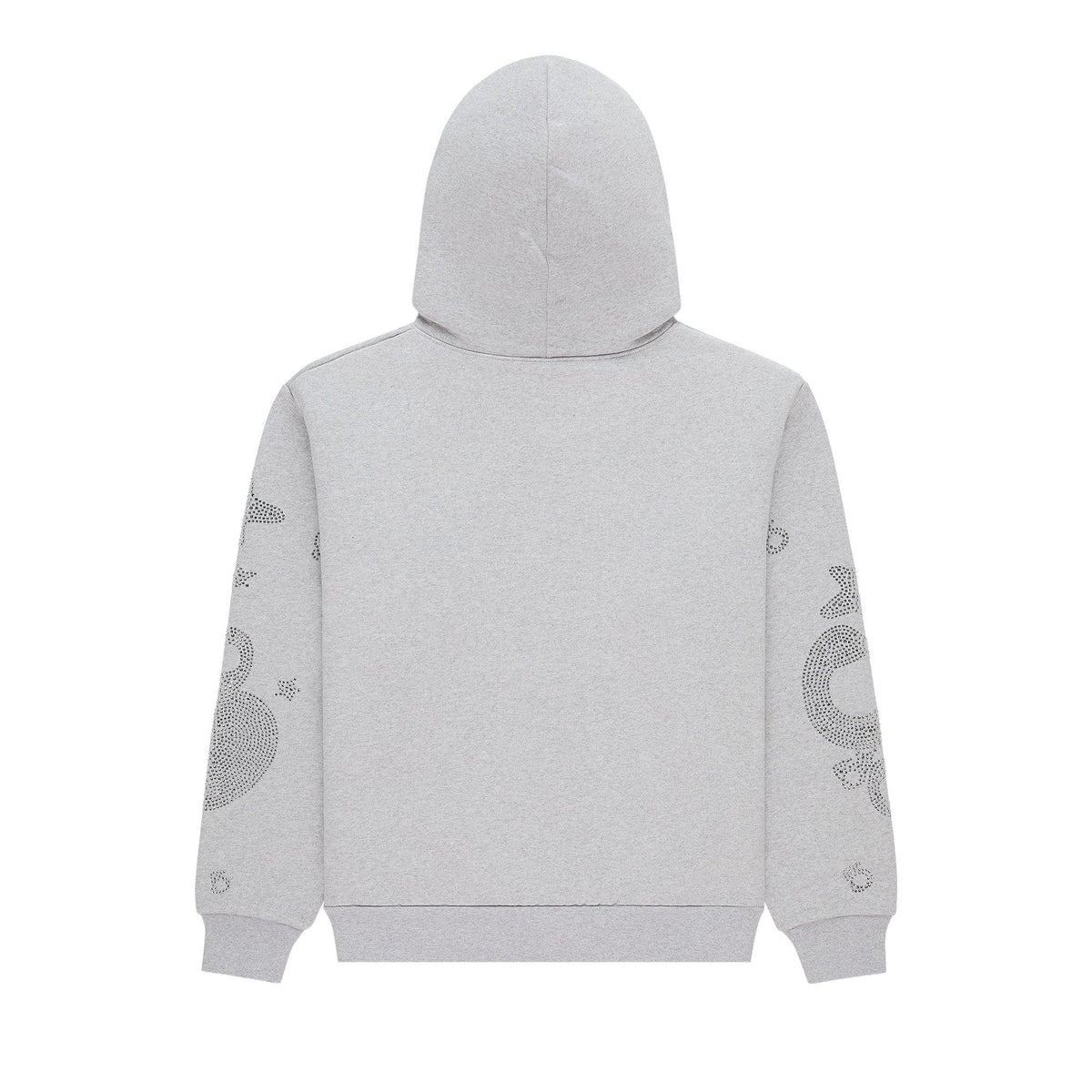 Sp5der Rhinestone Beluga Hoodie Heather Grey back