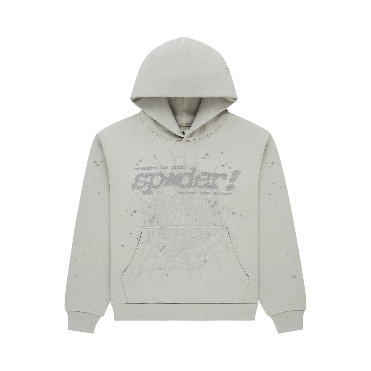 Sp5der Tonal Punk V2 Hoodie Sport Grey front